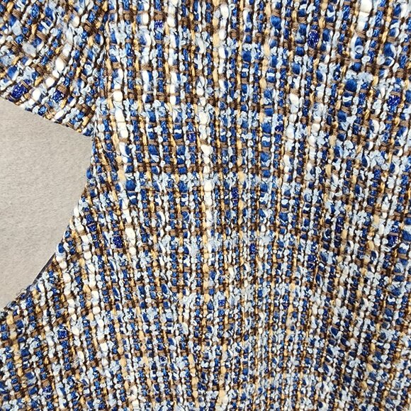 J.Crew Tweed Knit Sheath Dress – Blue, White, Red - Picture 8 of 11